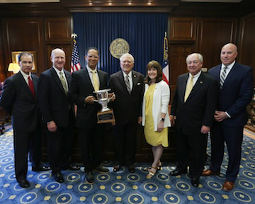 Karen with GA Tech delegation for the 2018 Governor's Cup